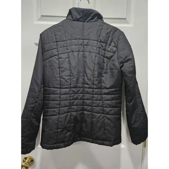 Land's End Black Puffer Jacket Fleece-lined Size XS 2 4 Women's - Picture 8 of 11